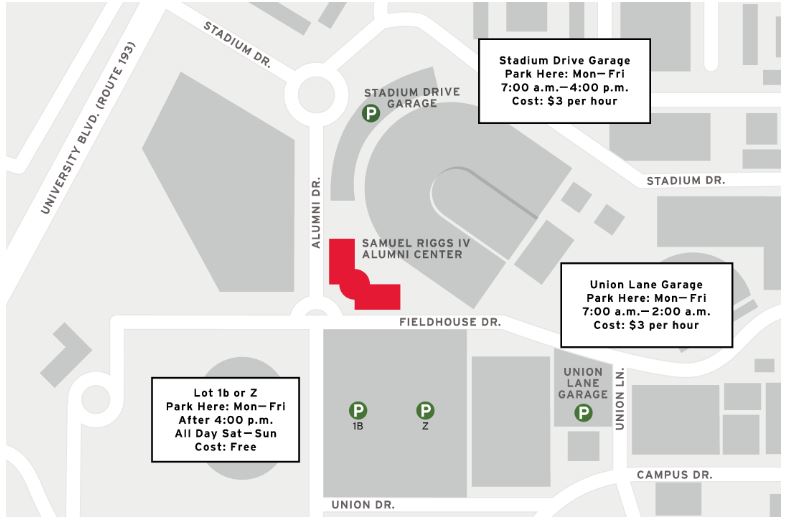Riggs Alumni Center Parking Map